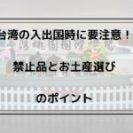 台湾の入出国時に要注意！禁止品とお土産選びのポイント