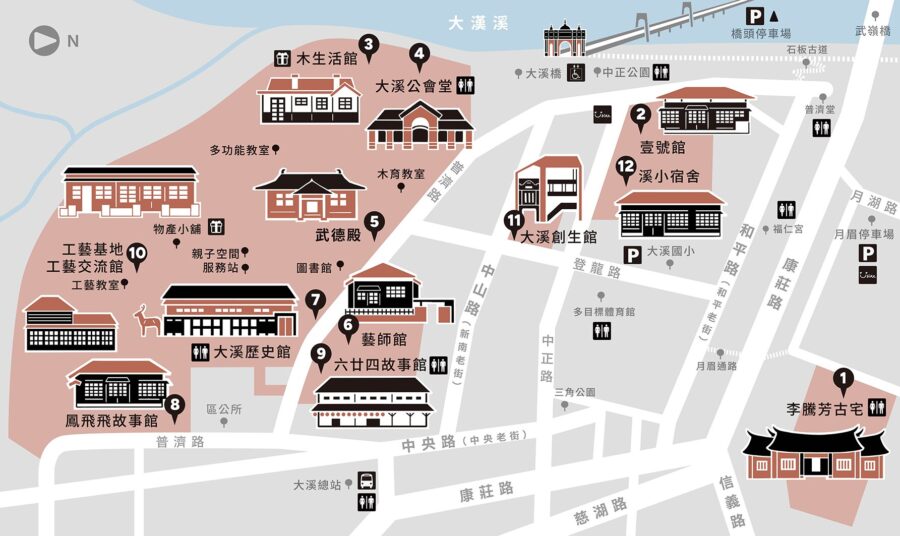 大溪木藝生態博物館マップ