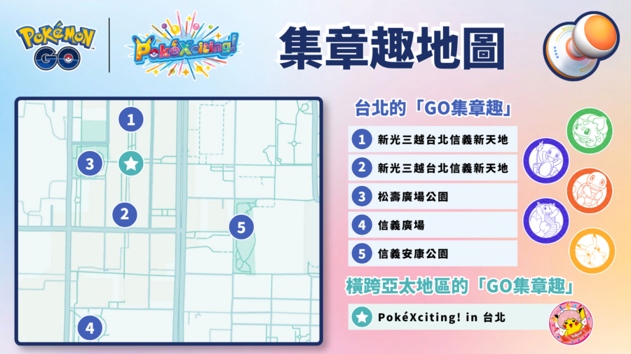PokéXciting! 台北GOスタンプラリーマップ